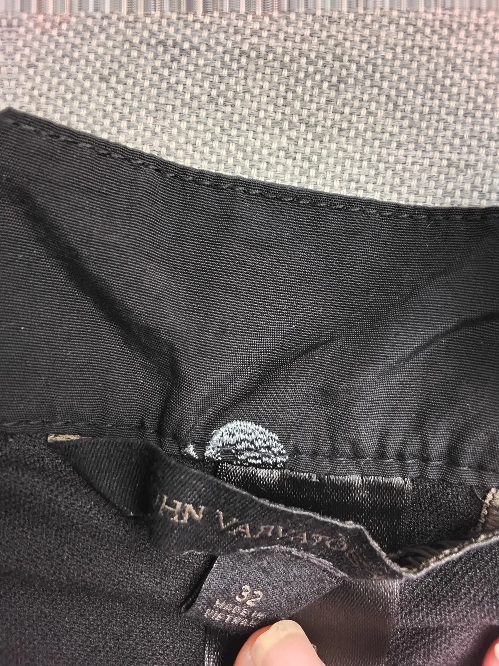 John Varvatos Black Swim Trunks with Light Gray Skull Print